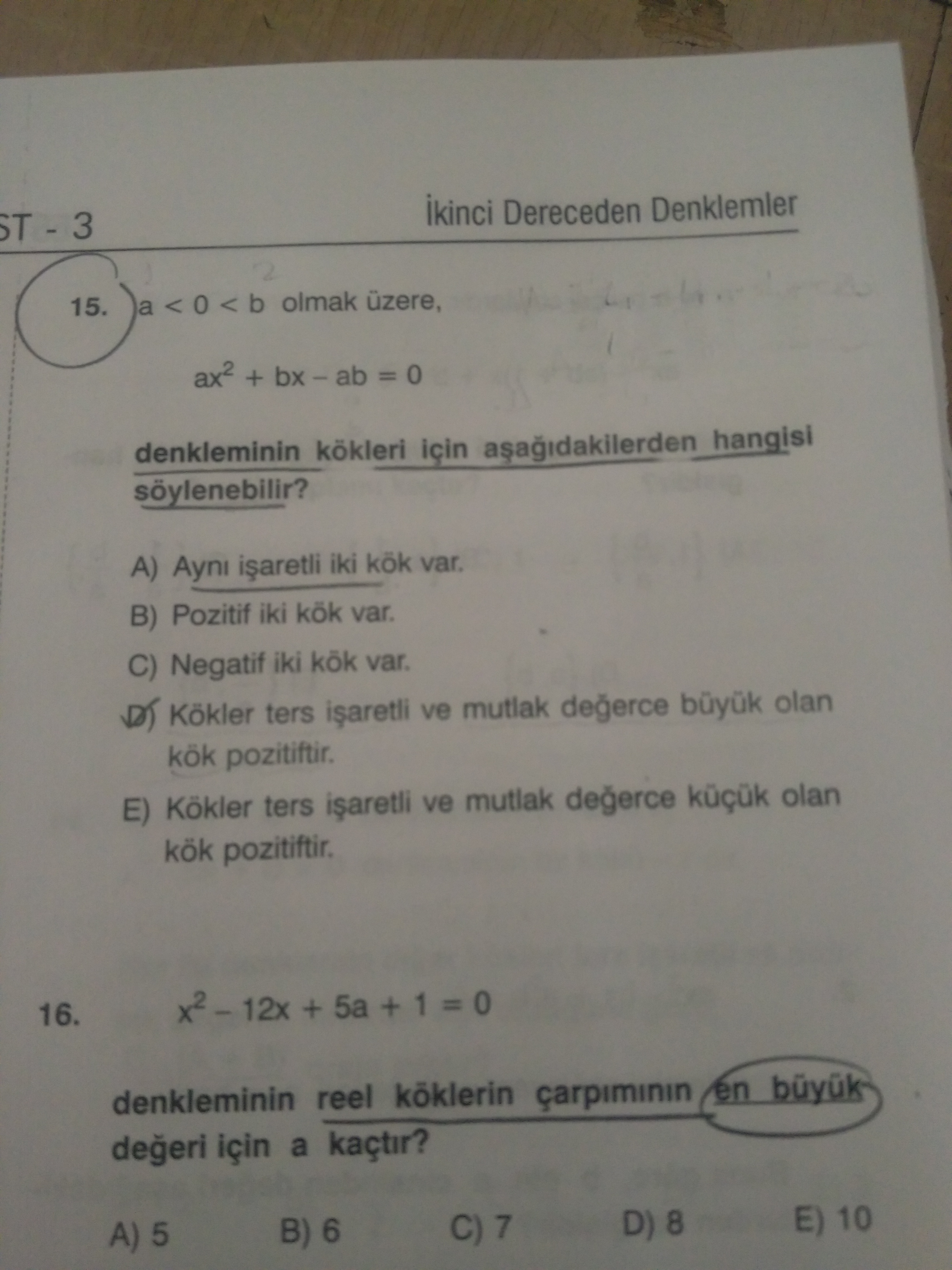 2.derece denklem