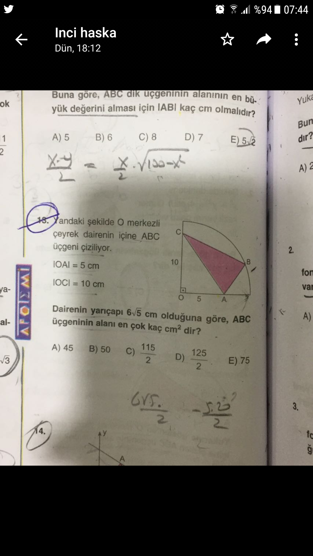 Türev max