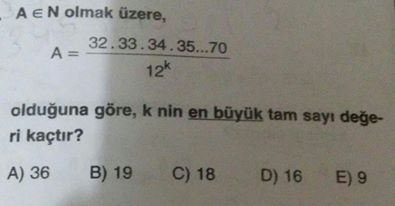 12 üssü k. k en çok? 