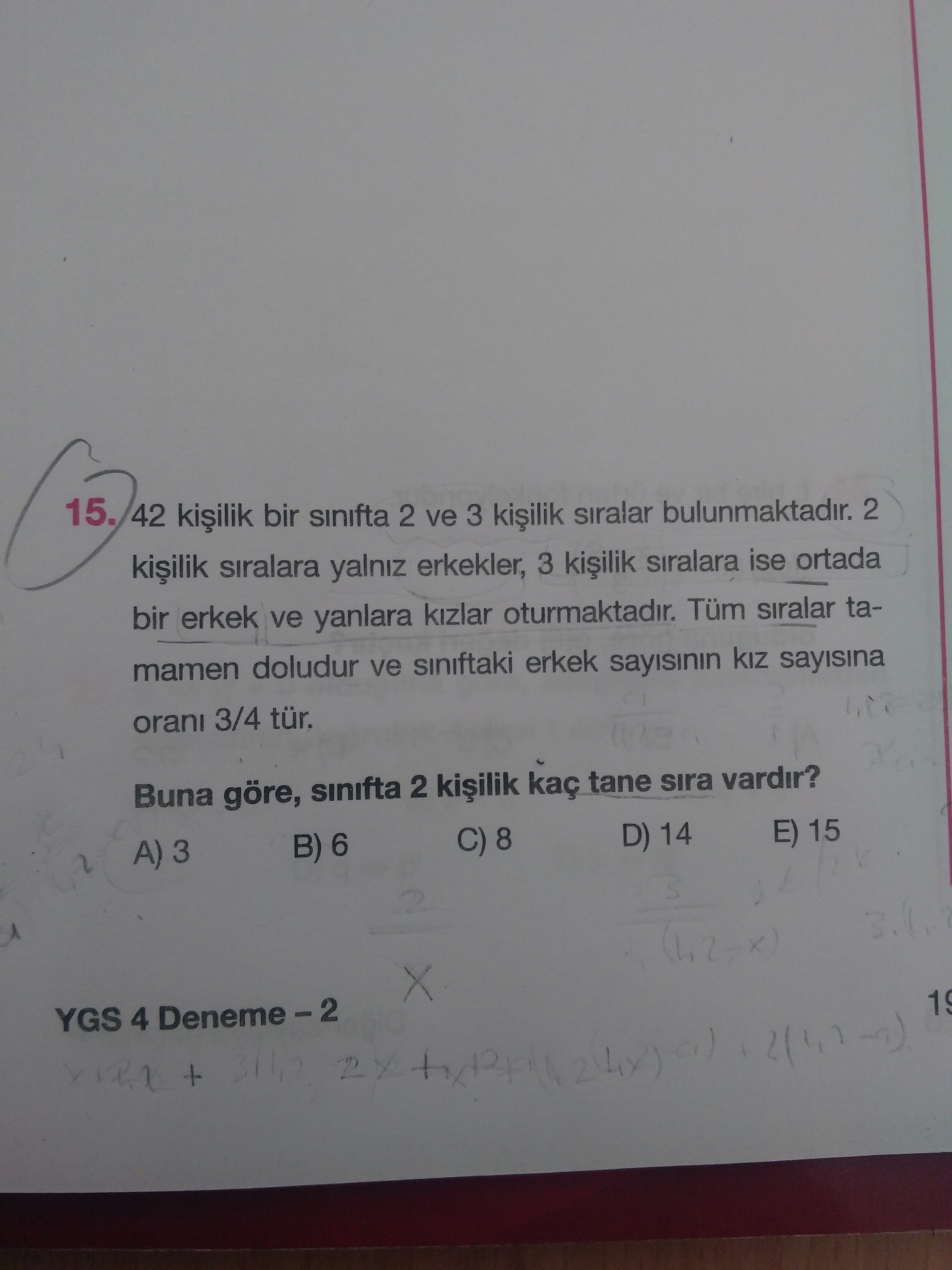 Sınıftaki sira sayisi